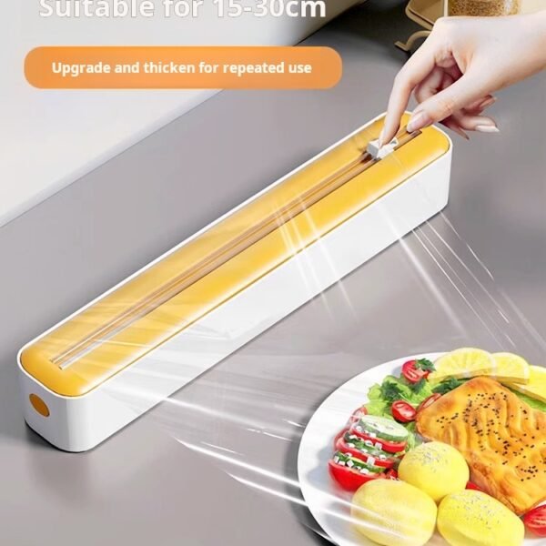Wall Mounted Cling Film Cutter Magnetic Home Organizer Baking Tinfoil Two-Way Sliding Knife Cutting Box Storage Stand