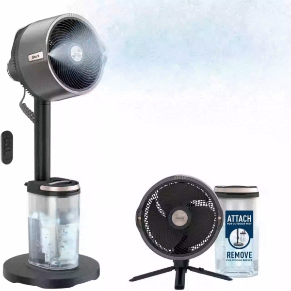 UK Direct Shark Rechargeable Cordless Electric Fan Remote Control Portable Outdoor Spray Humidifying Send Cool Air Shaking Head